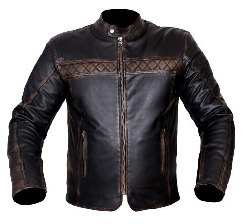 ANTIQUE STYLE WAXED CUSTOM MADE 2021 RACING LUXURY MEN CAFÉ RACER LEATHER JACKET LARGE