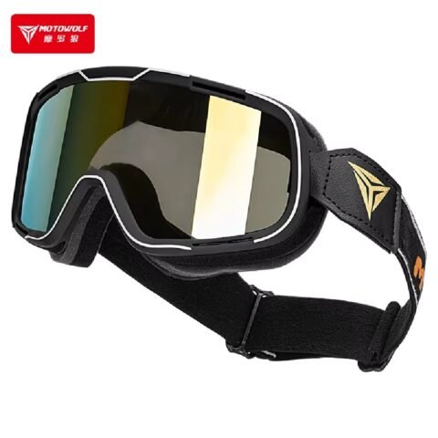 Half Face Helmet Mask Googles Clear, Black, Rainbow Lens Color