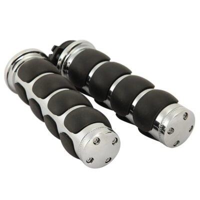 Handlebar Grips Chrome For Honda Kawasaki Suzuki Yamaha