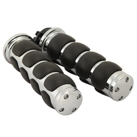 Handlebar Grips Chrome For Honda Kawasaki Suzuki Yamaha