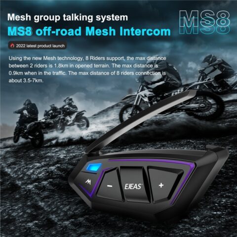 MS8 MOTORCYCLE RIDER INTERCOM STAND ALONE OR UP TO 8 RIDERS
