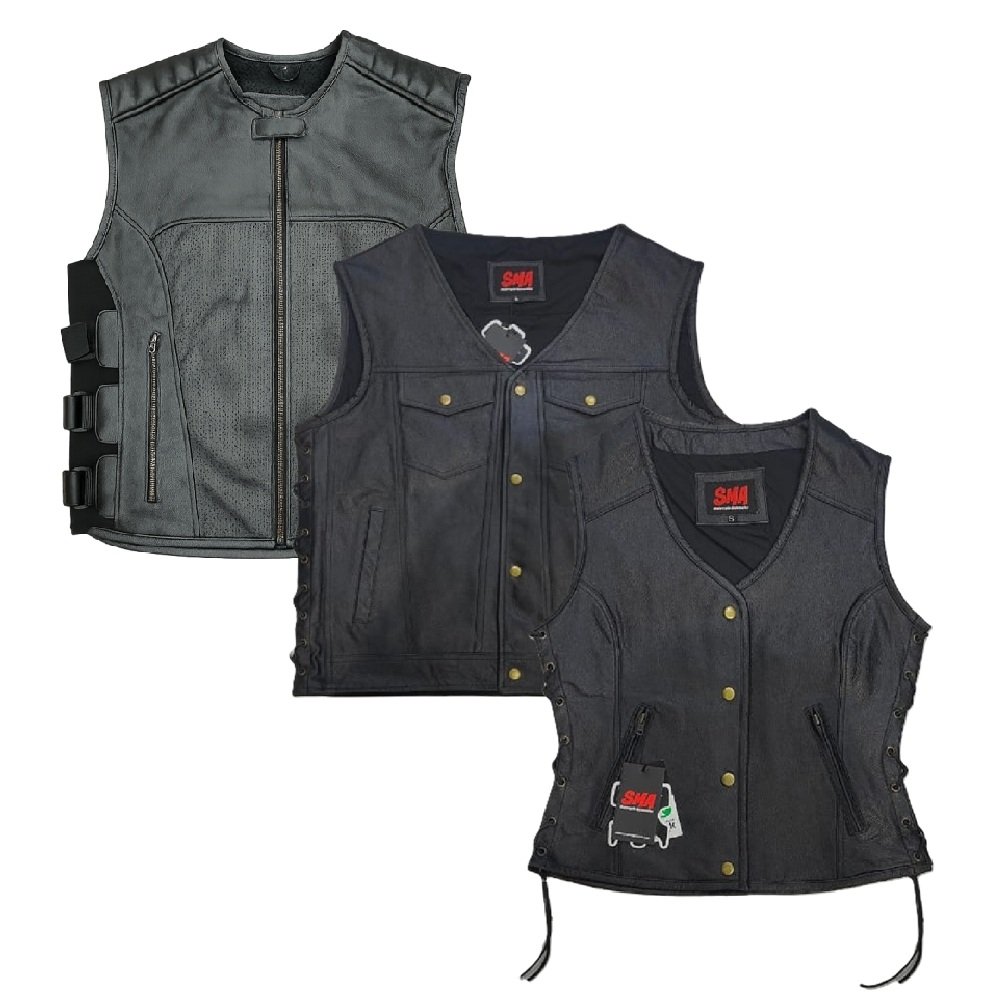 Club Style & Vintage Classic Real Leather Rider Vest
