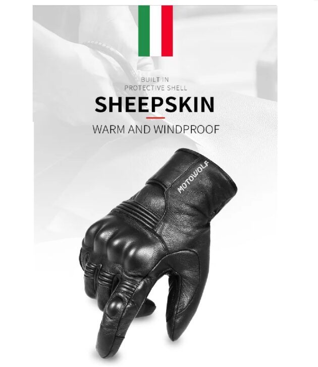 FULL FINGER PREMIUM GOAT SKIN LEATHER MOTORCYCLING GLOVES-3