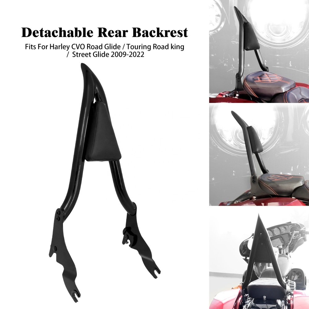 09-23 Touring Touring Meathook Sissy Bar Backrest Long Bar Black - Image 4