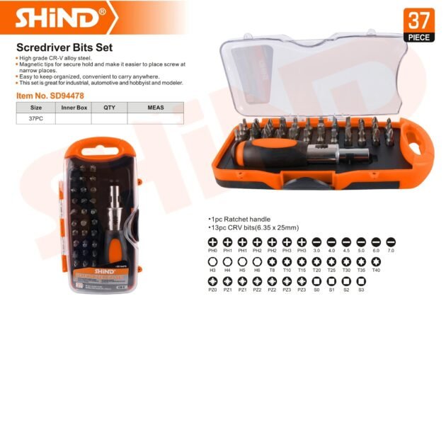CRV Precision Ratchet Screwdriver Bit Set