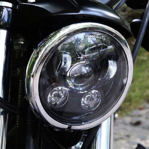 Sportster Dyna Street750  5.75 Inch LED headlight Black - Image 5