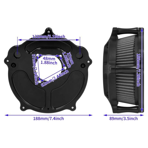 04-23 Sportster Air Intake Filter Black - Image 5