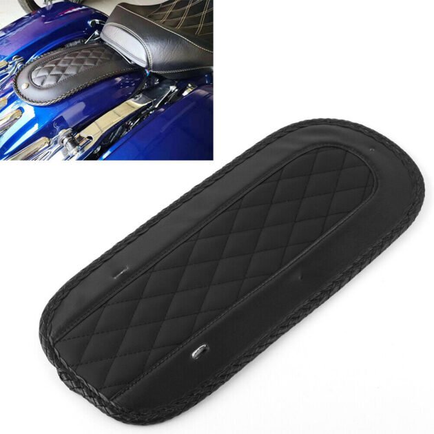 Black PU Leather Rear Fender Bib Cover Cushion Fit For Harley Touring
