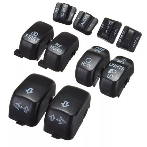 96-13 Touring Control Switch Button Cap Kit Engraved Icons With Cruise