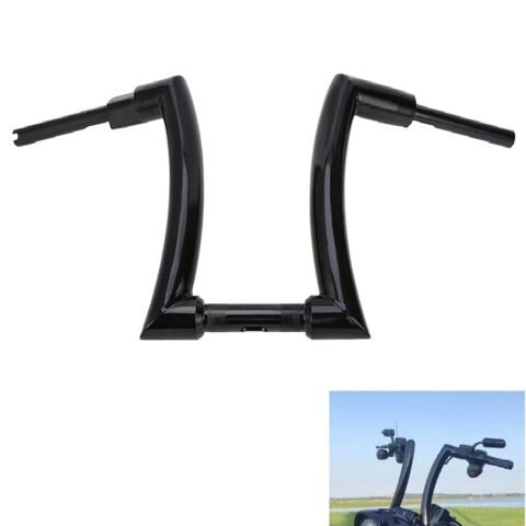 12-14-16" Rise Fat Bar Hanger 2" Body Diameter with 1.25" Base Clamp Black