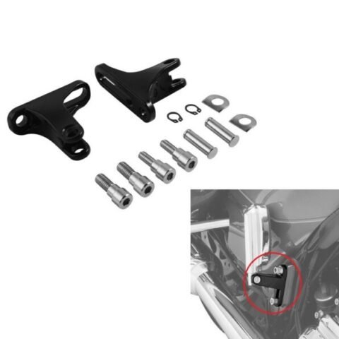 93-23 Harley Touring Rear Passenger Footpegs Footboard Mounting Bracket Black