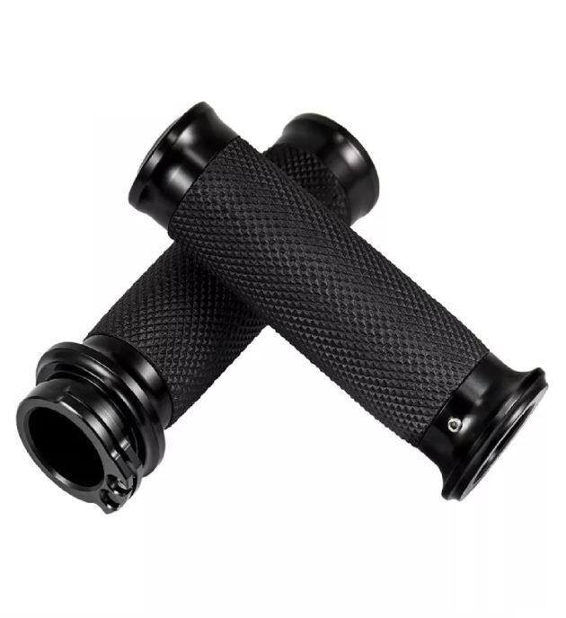 Black Handlebar Grips Aluminum fits Harley Sportster Dyna Softail Motorcycles