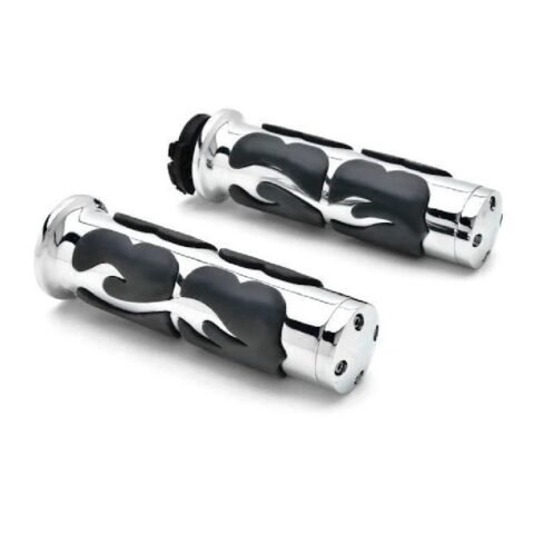 Handlebar Grips Chrome For Honda Kawasaki Suzuki Yamaha