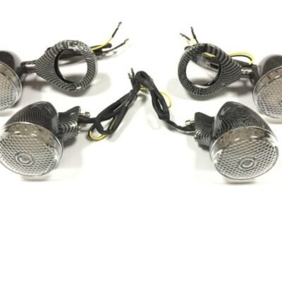 41mm Clamp LED Turn Signal set For Dyna Sportster Fiber Finish