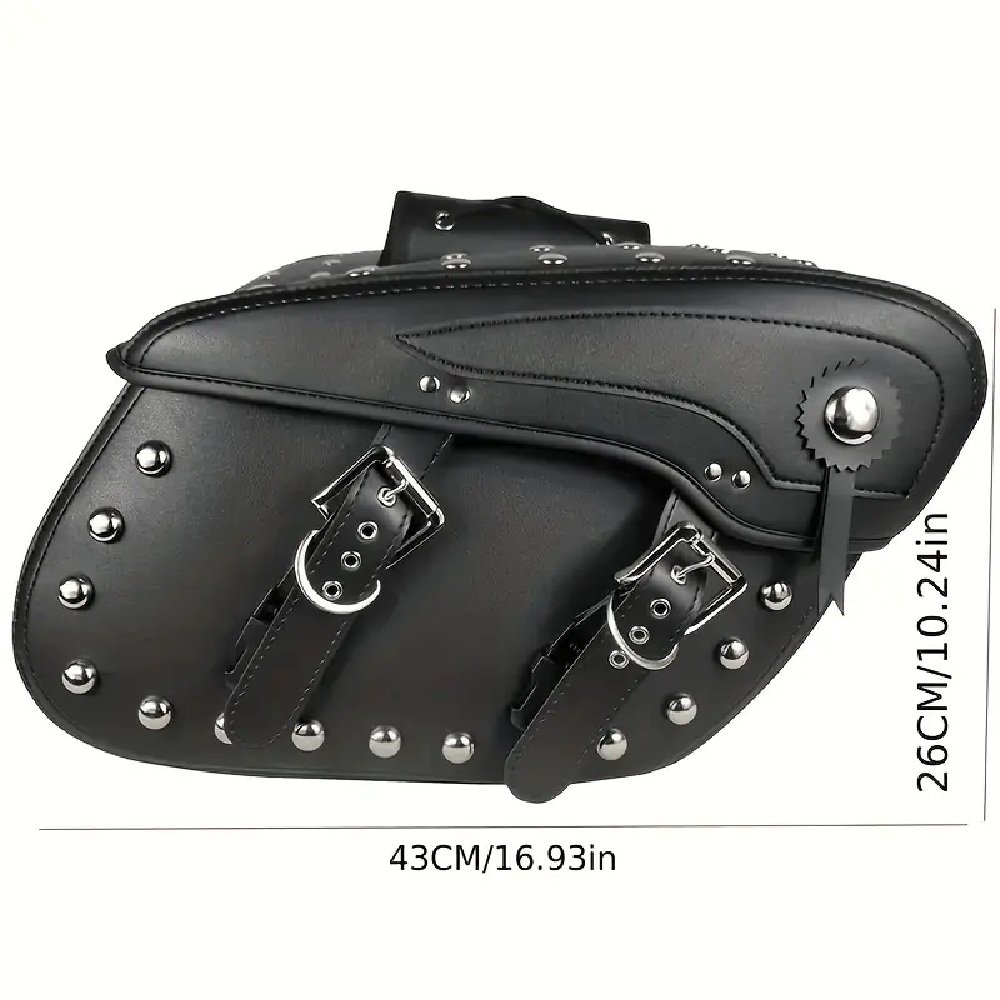 PU Leather Saddlebags fits Harley Honda Yamaha Suzuki Kawasaki - Image 2