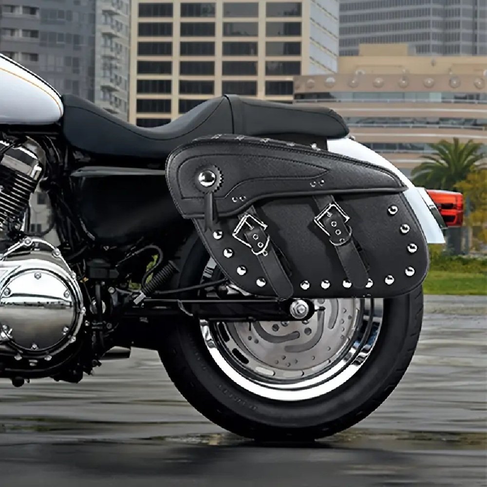 PU Leather Saddlebags fits Harley Honda Yamaha Suzuki Kawasaki - Image 3