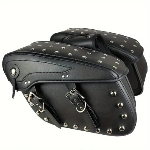 PU Leather Saddlebags fits Harley Honda Yamaha Suzuki Kawasaki