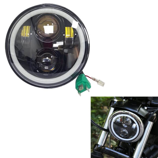 5.75" LED Headlight w/ Halo Ring DRL fits Harley Sportster Dyna Softail Street 750 Indian Scout Motorcycles