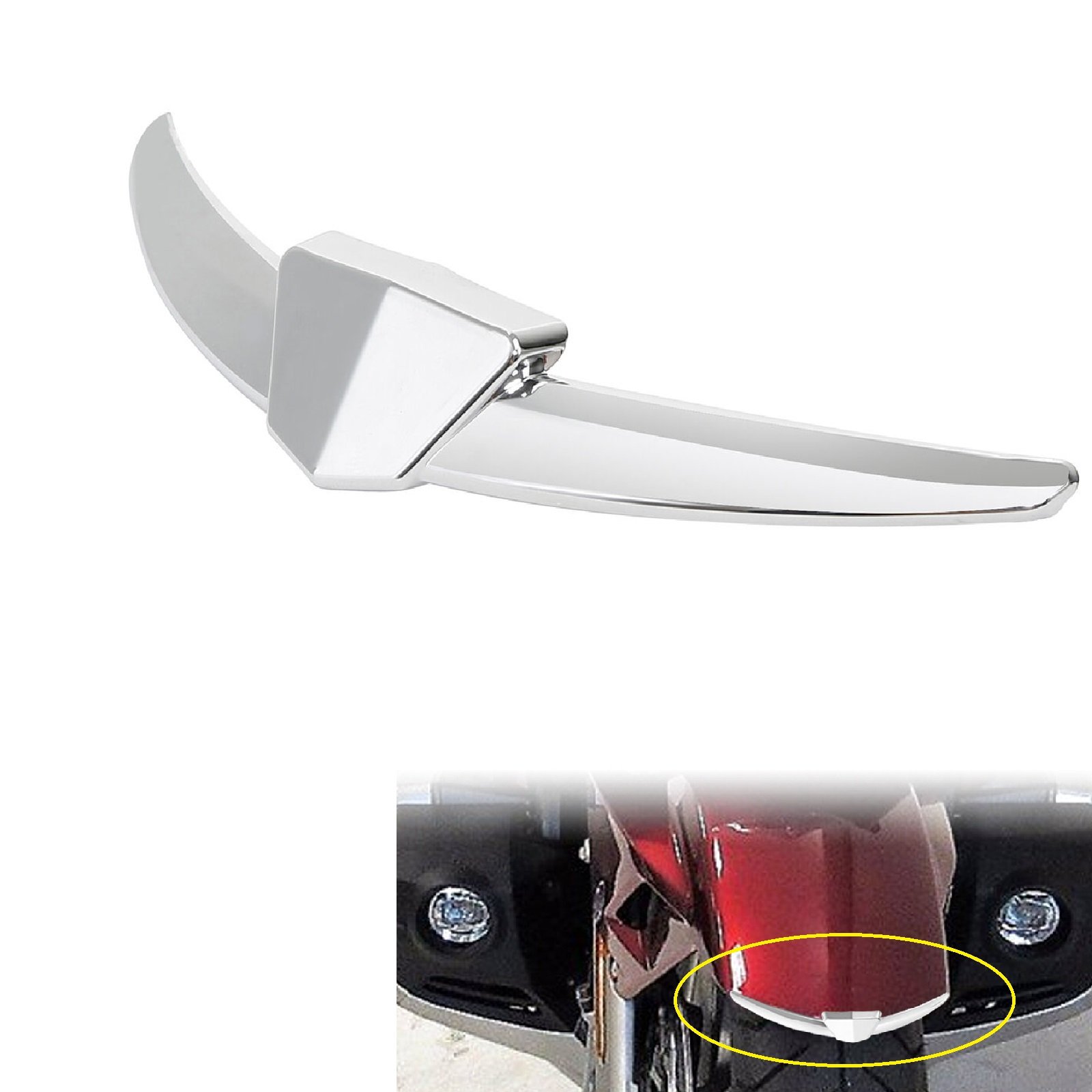 TCMT Chrome ABS Front Fender Fairing Tip Trim For Honda Goldwing GL1800 (2001-2017)