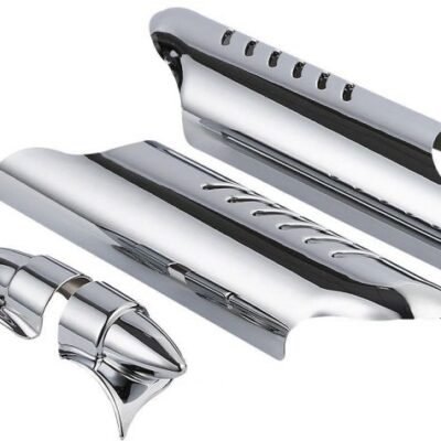 Fork Lower Leg Deflectors Shields For 00 to 13 Touring Harley Chrome