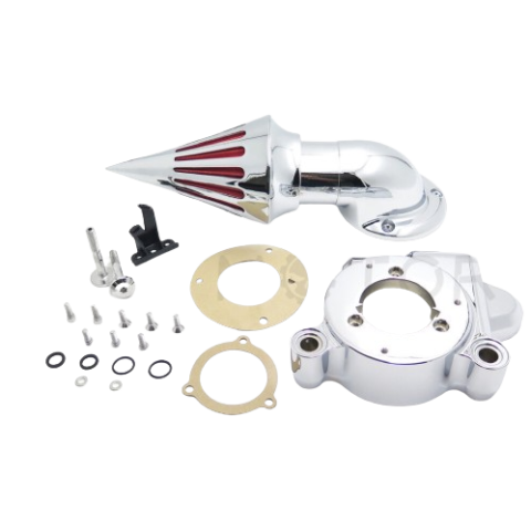 thumbnail image 2 of Chrome Cone Spike Air Cleaner Kit – Fits Harley Softail Dyna Touring Rocker – AC-226-CH 2 of 4