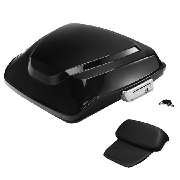 Bagger Style Slim Razor Tour Pak Box w/ Backrest Pad