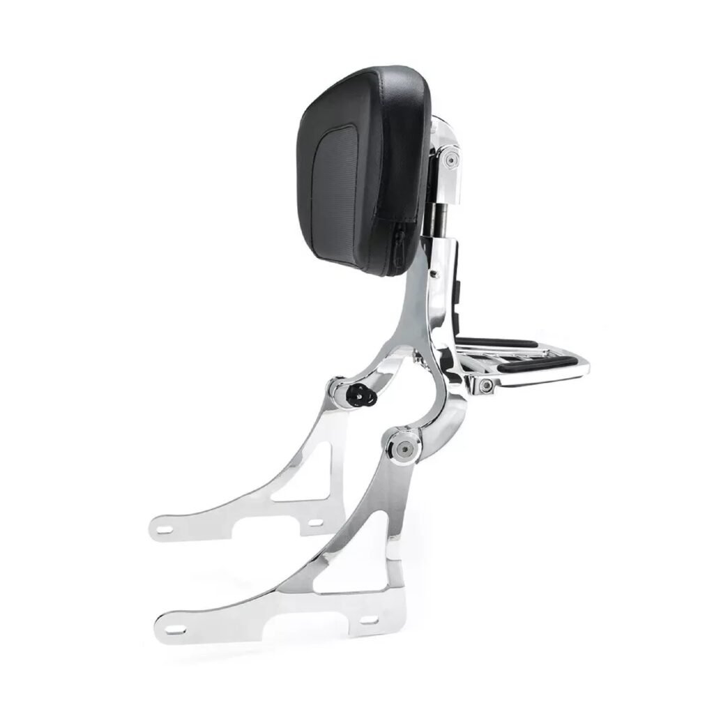 Motorcycle Back Rst 04-23 Sportster Driver Passenger Backrest Chrome - SMA Motorcycle ...