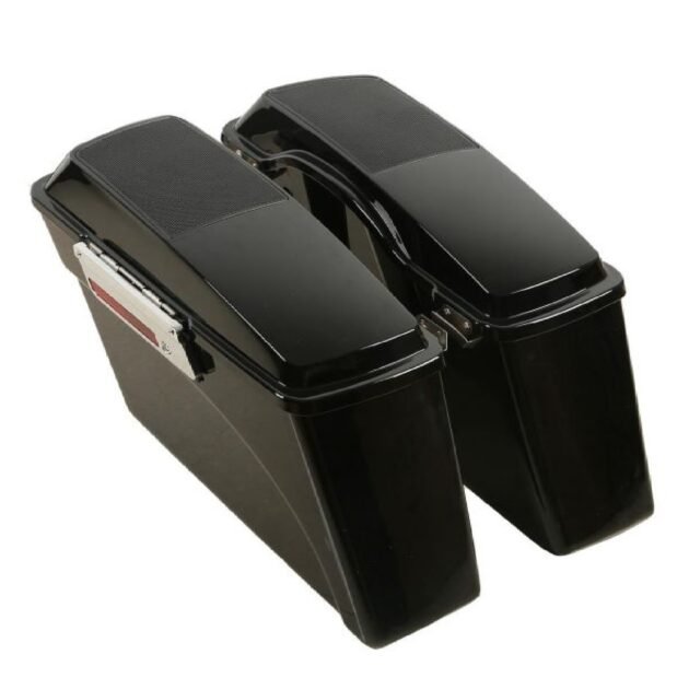 93-13 Touring Harley Standard Hard Saddlebags With Speakers Lids Cut