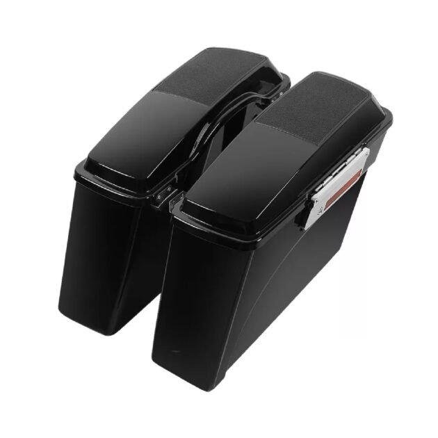 93-13 Touring Harley Standard Hard Saddlebags With Speakers Lids Cut - Image 3