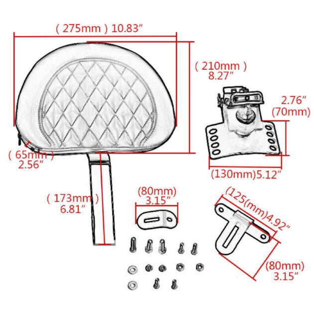 97-23 Touring Harley Driver Backrest - Image 4