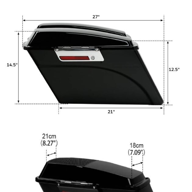 93-13 Touring Harley Standard Hard Saddlebags With Speakers Lids Cut - Image 5