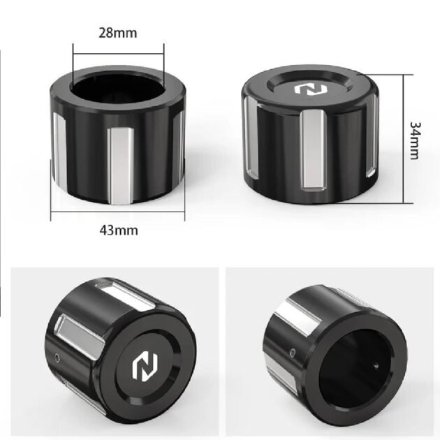 Harley Front CNC Axle Cap Cover Black Silver - Image 4