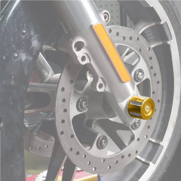 Harley Front CNC Axle Cap Cover Gold - Image 2