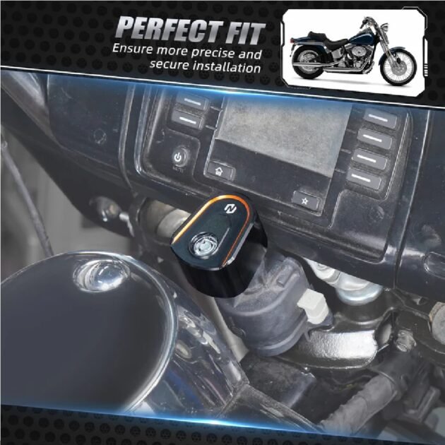 14-23 Touring Harley Ignition Key Switch Cover Black Orange - Image 2