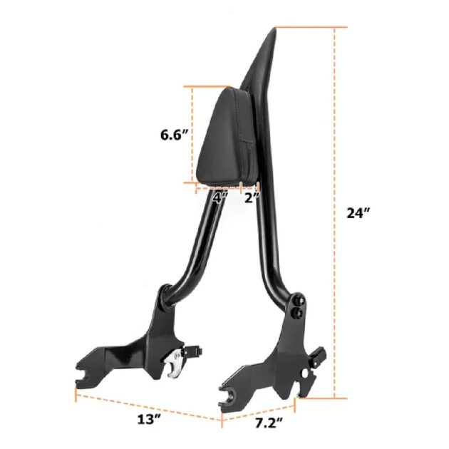 18-24 Harley Fatbob 24" Passenger Sissy Bar Backrest - Image 3