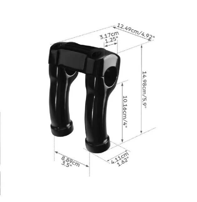 4" Softail M8 Black Handlebar Riser 1.25" Base Mounting - Image 3