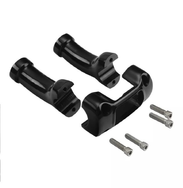 4" Softail M8 Black Handlebar Riser 1.25" Base Mounting - Image 2