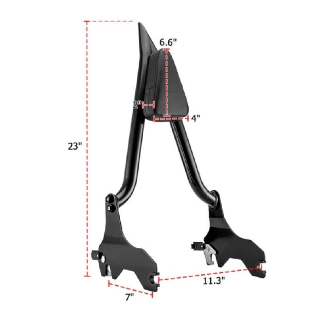 18-24 Harley Sport Glide Low Rider 23" Passenger Sissy Bar Backrest - Image 3