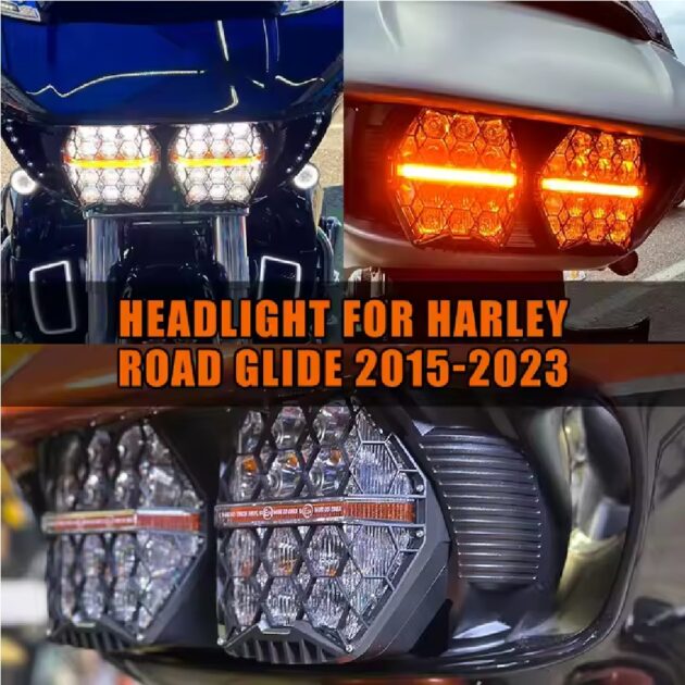 15-23 Road Glide Headlight Honey Comb New Design - Image 2