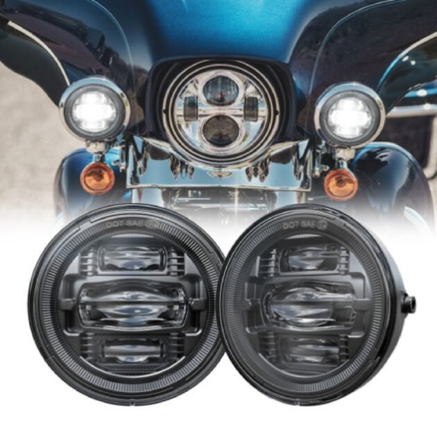 4.5" Harley Touring Softail Auxiliary Fog Lamp Black