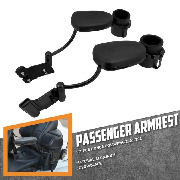 01-17 Honda Goldwing Passenger Armrest Built-in Cup Holder Black