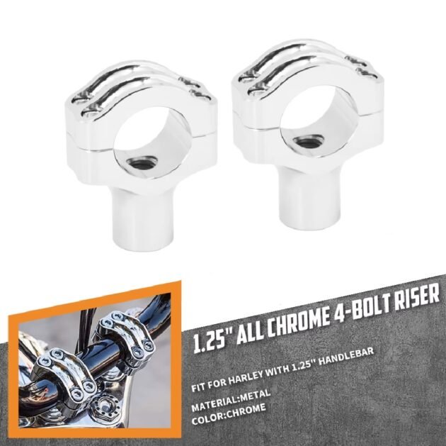 Handlebar Riser Clamp 1.25" Base fits Harley Softail Dyna Models