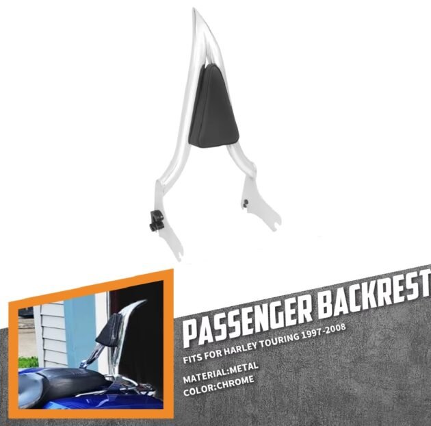 95-08 Touring Meathook Passenger Backrest Chrome