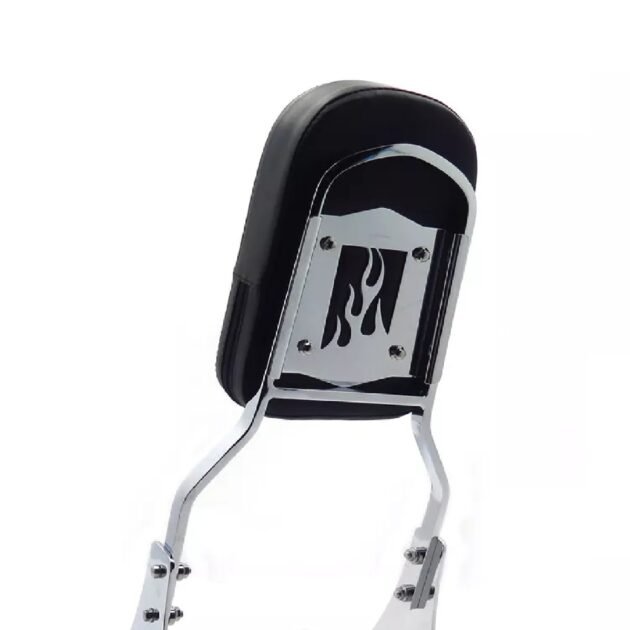 00-17 Softail Heritage Detachable Passenger Backrest Flame Fire - Image 2
