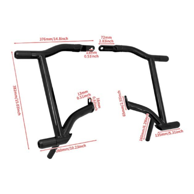 09-25 Harley Touring Saddlebag Guard Club Style Black - Image 2