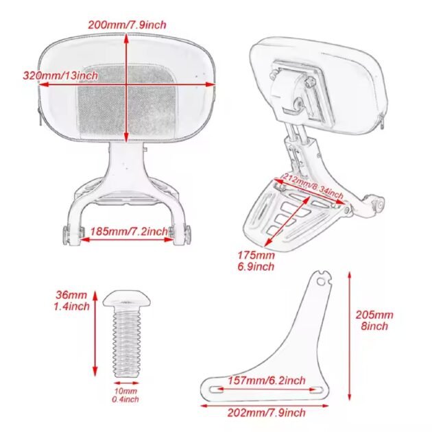 01-17 Softail Heritage Driver Passenger Backrest - Image 3