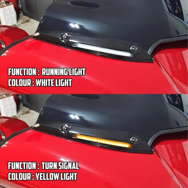 15-23 Road Glide Windshield Trim with DRL Turn Signal Indicator LED - Image 3