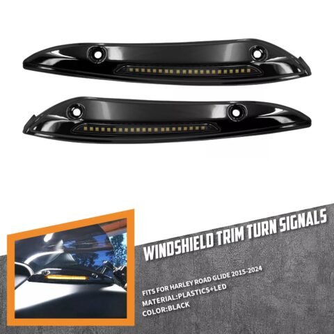 15-23 Road Glide Windshield Trim with DRL Turn Signal Indicator LED