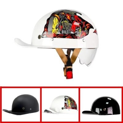 Baseball Cap Helmet W/ Clear Lens DOT
