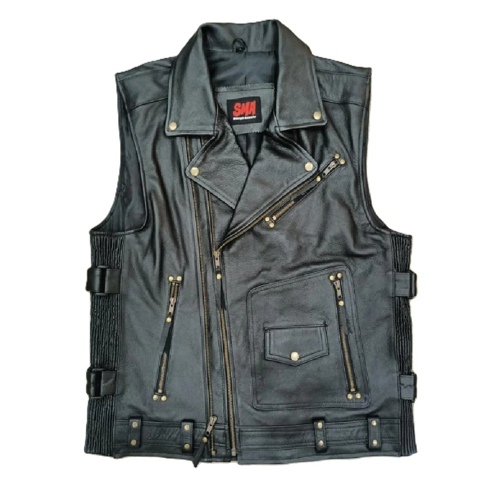 Club Style & Vintage Classic Real Leather Rider Vest - Image 3